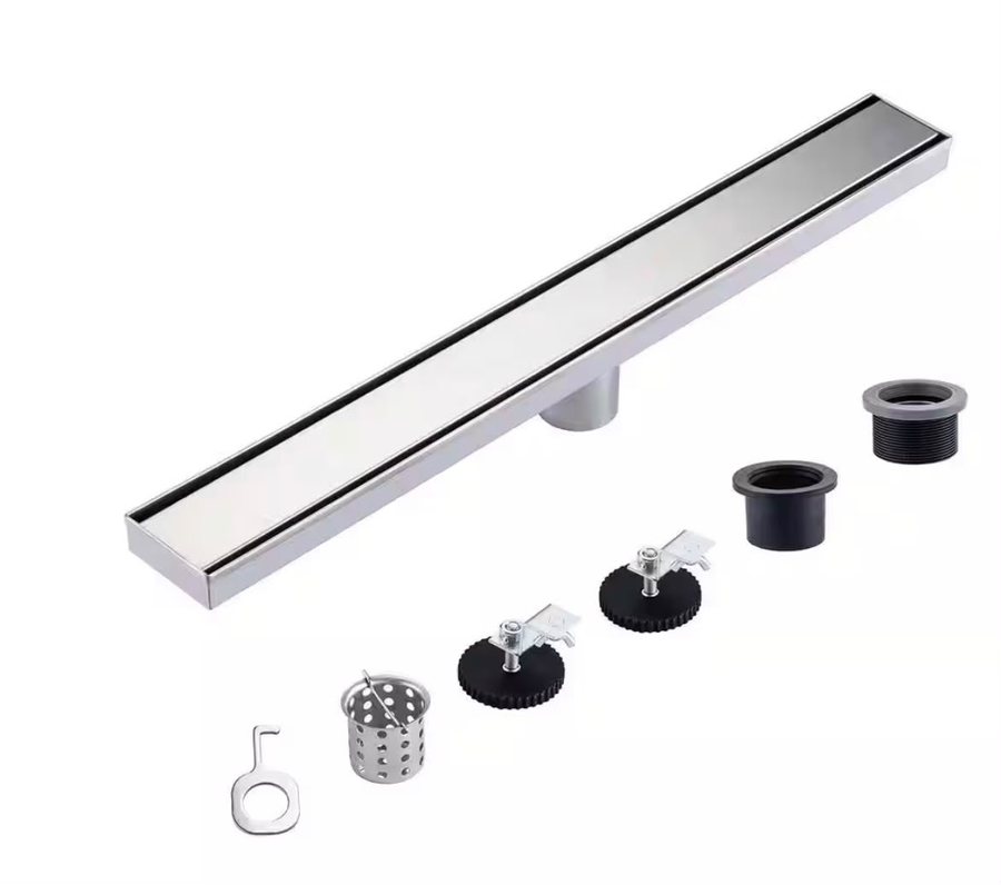 Linear Shower Drain — Brushed Nickel, 12"