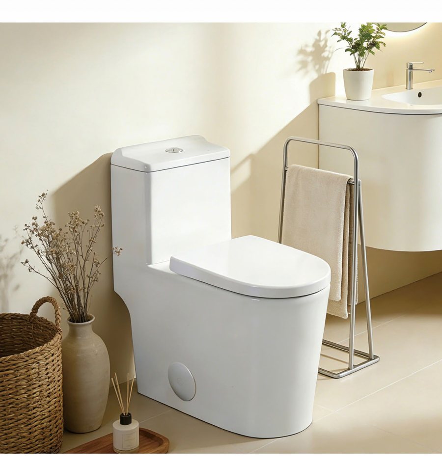 One-Piece Toilet — Elongated, Seamless