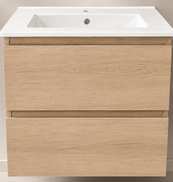 24" Floating Vanity — White Oak