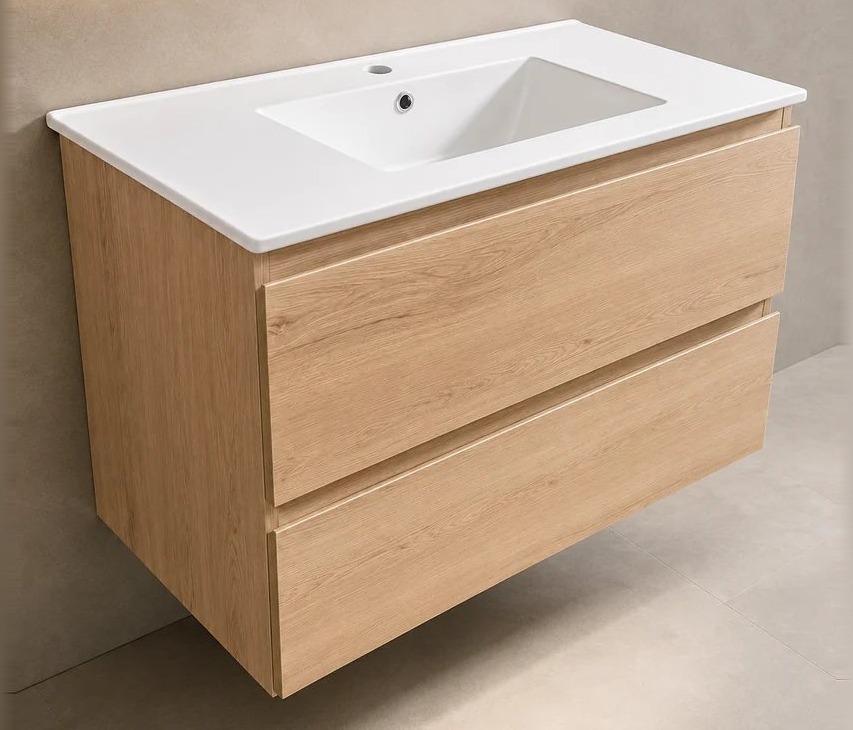 30" Floating Vanity — White Oak