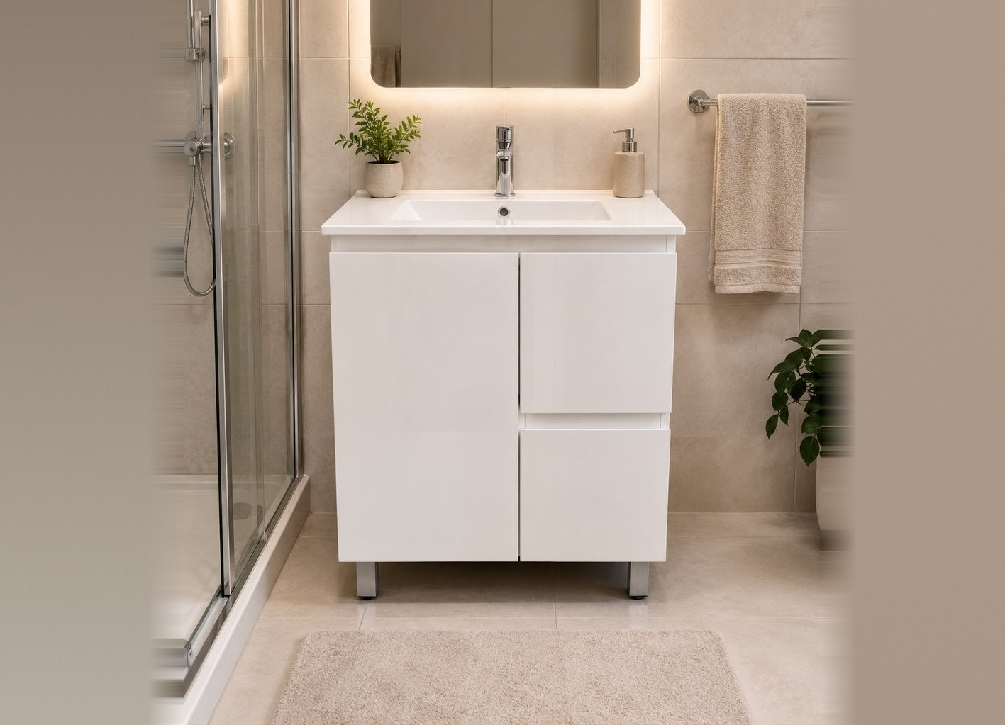 36" Freestanding Vanity — White, Door Front