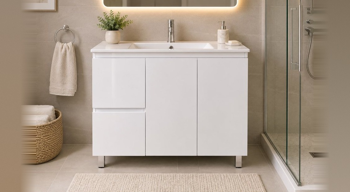48" Freestanding Vanity — White, Door Front